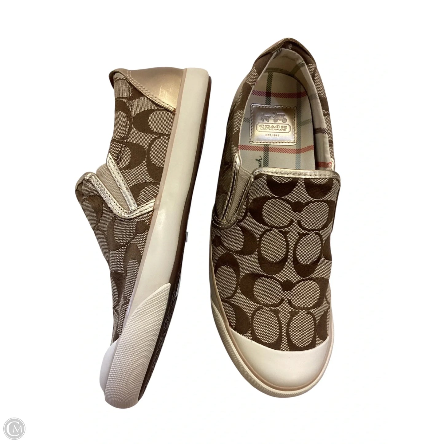 Shoes Designer By Coach In Gold, Size: 7.5