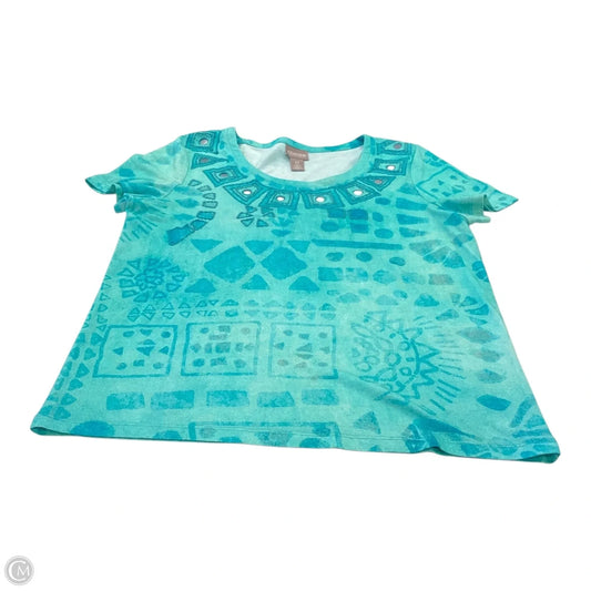 Top Short Sleeve By Chicos In Teal, Size: 0