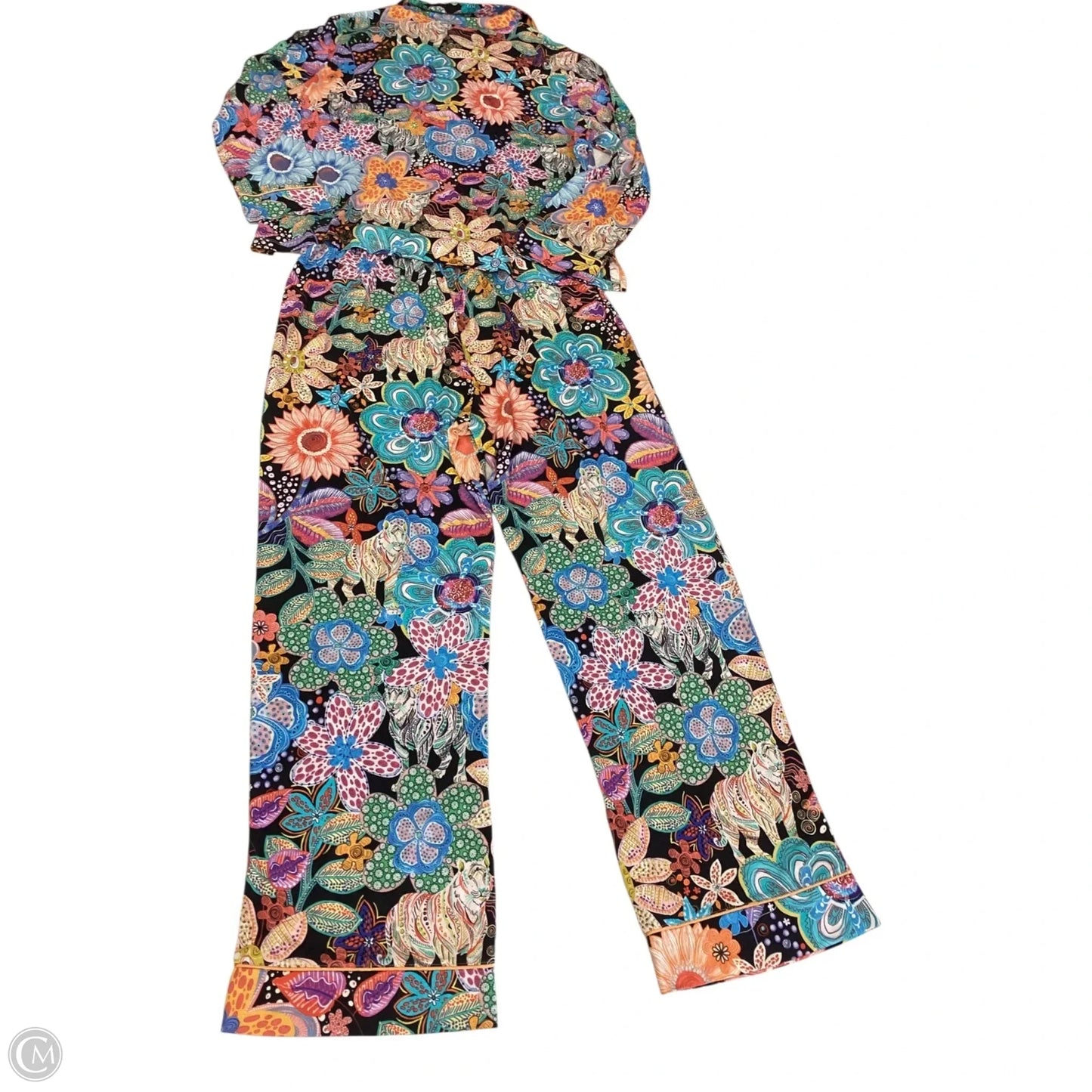 Pajamas 2pc By Johnny Was In Floral Print, Size: L