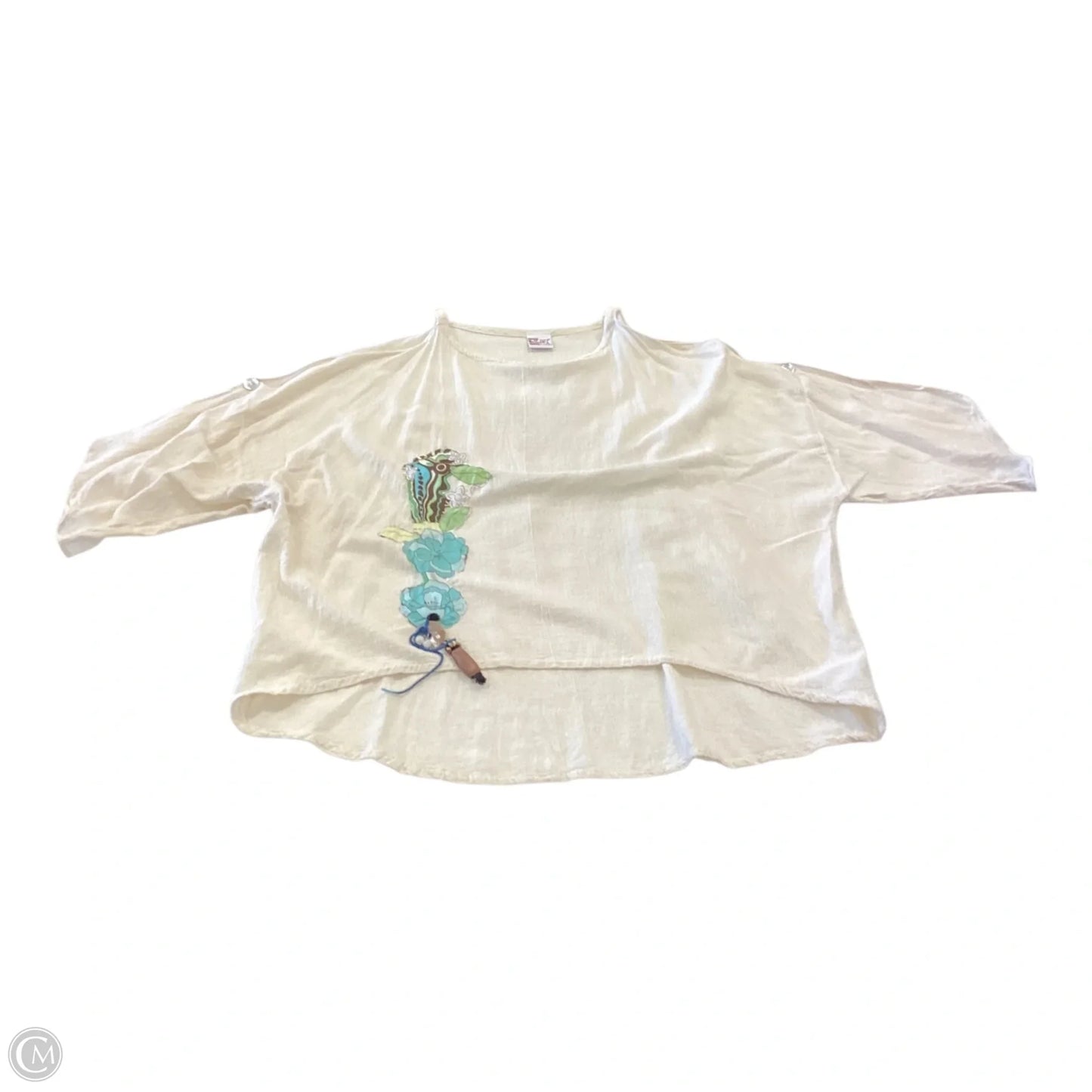 Top Short Sleeve By Oh My Gauze In Floral Print, Size: Osfm