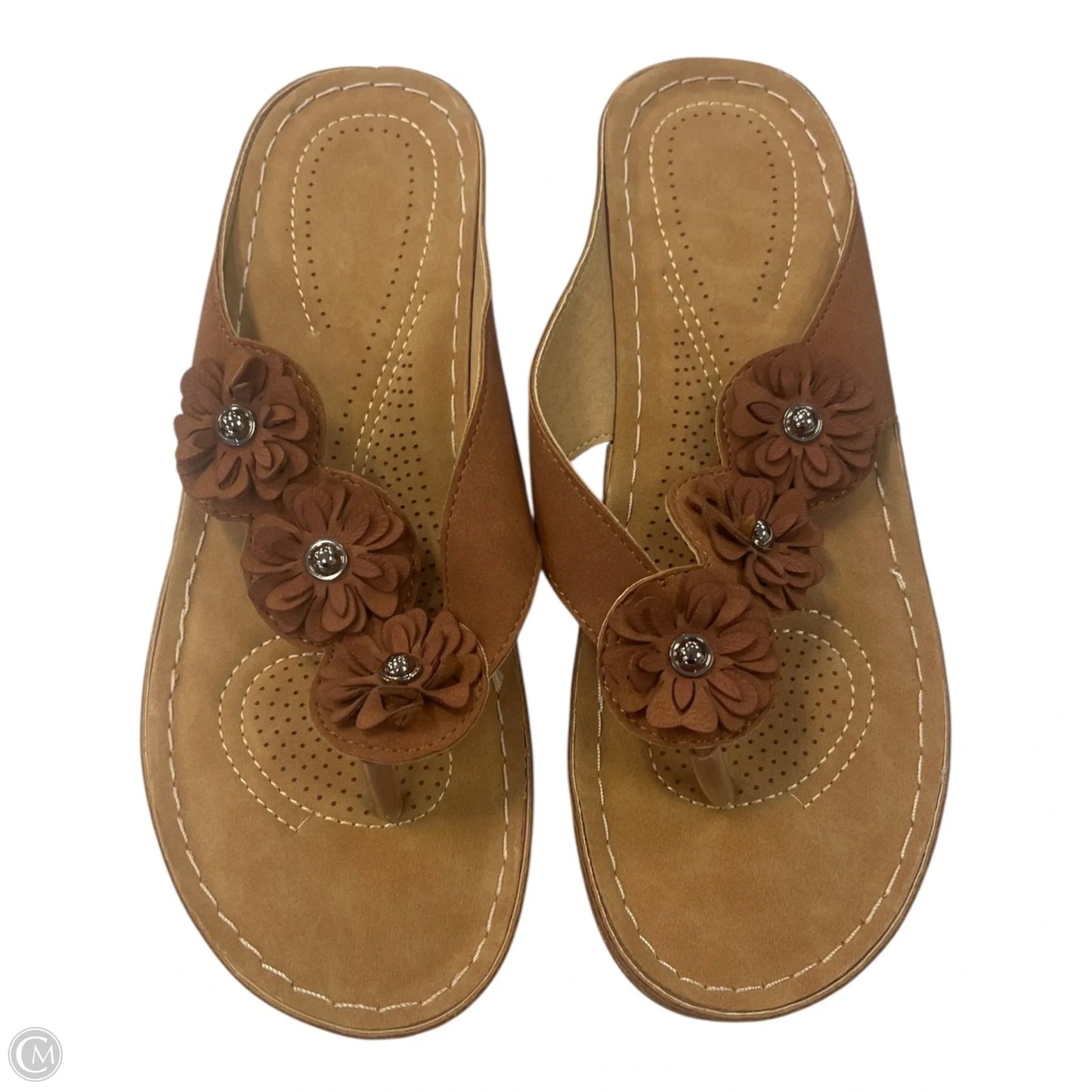 Sandals Flip Flops By Clothes Mentor In Brown, Size: 8