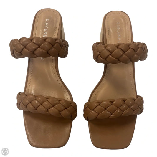 Sandals Heels Block By Sincerely Jules In Beige, Size: 8
