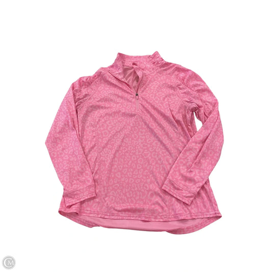 Athletic Top Long Sleeve Collar By Danskin In Pink, Size: M