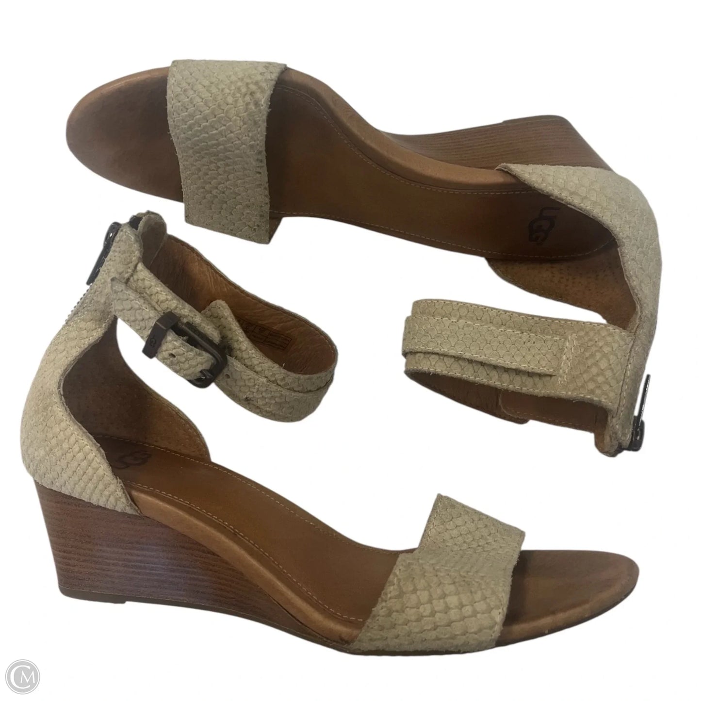 Sandals Designer By Ugg In Beige, Size: 6.5