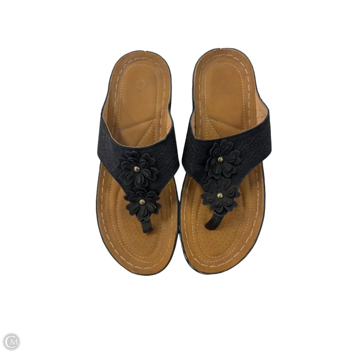 Sandals Flip Flops By Clothes Mentor In Black, Size: 8