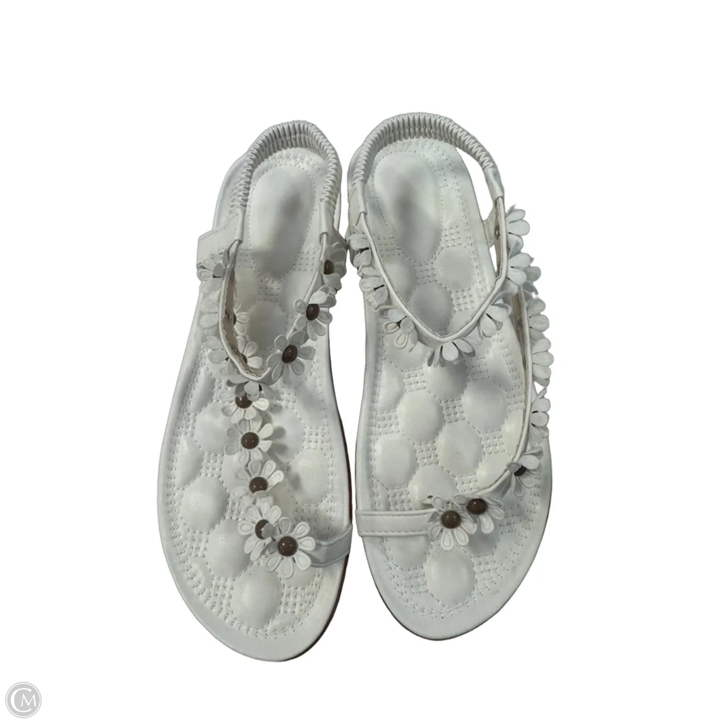 Sandals Flats By Clothes Mentor In White, Size: 9