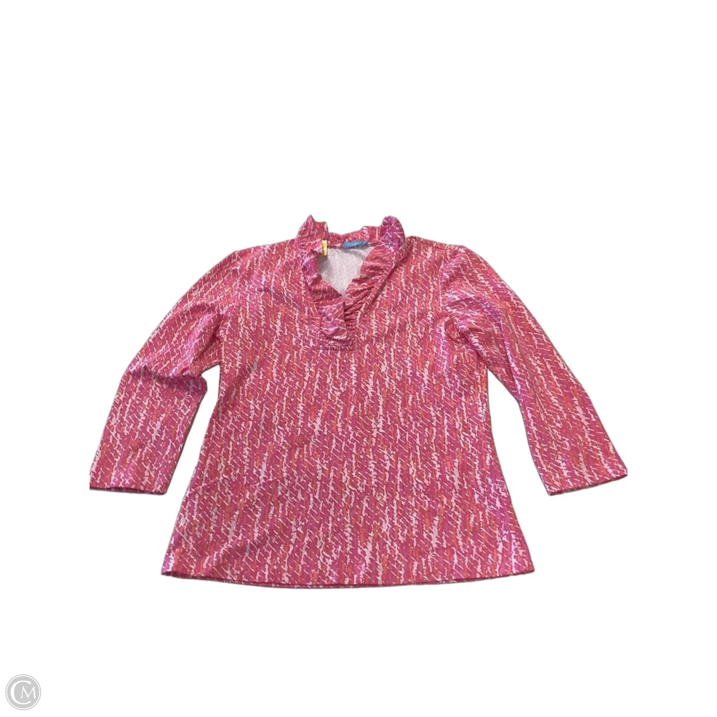 Top 3/4 Sleeve By J Mclaughlin In Orange & Pink, Size: Xs