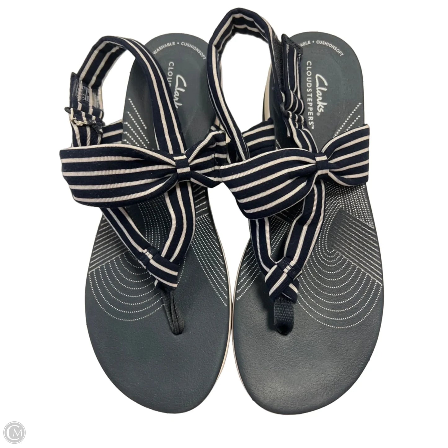 Sandals Heels Platform By Clarks In Striped Pattern, Size: 6.5