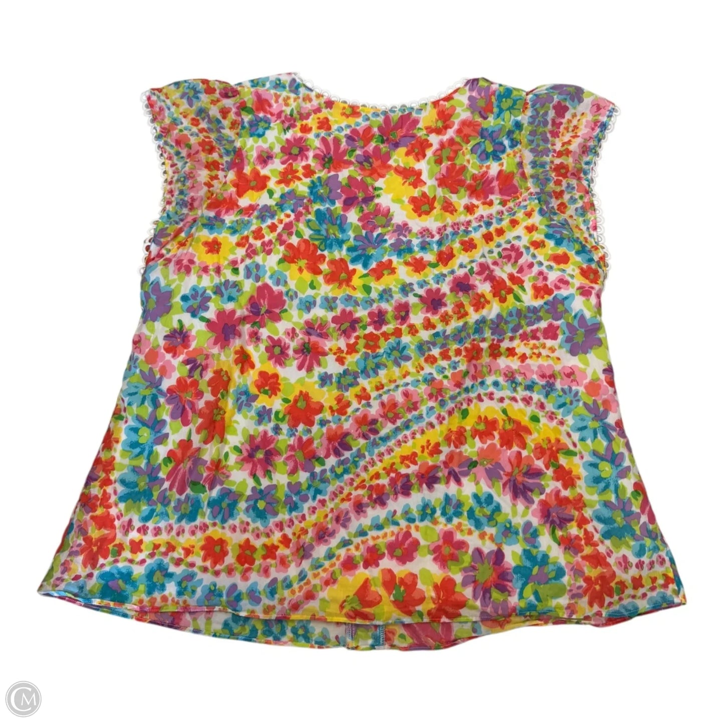 Top Short Sleeve By Talbots In Floral Print, Size: 14