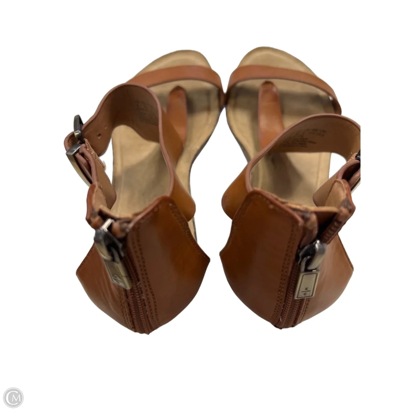 Sandals Heels Wedge By Kenneth Cole Reaction In Tan, Size: 8