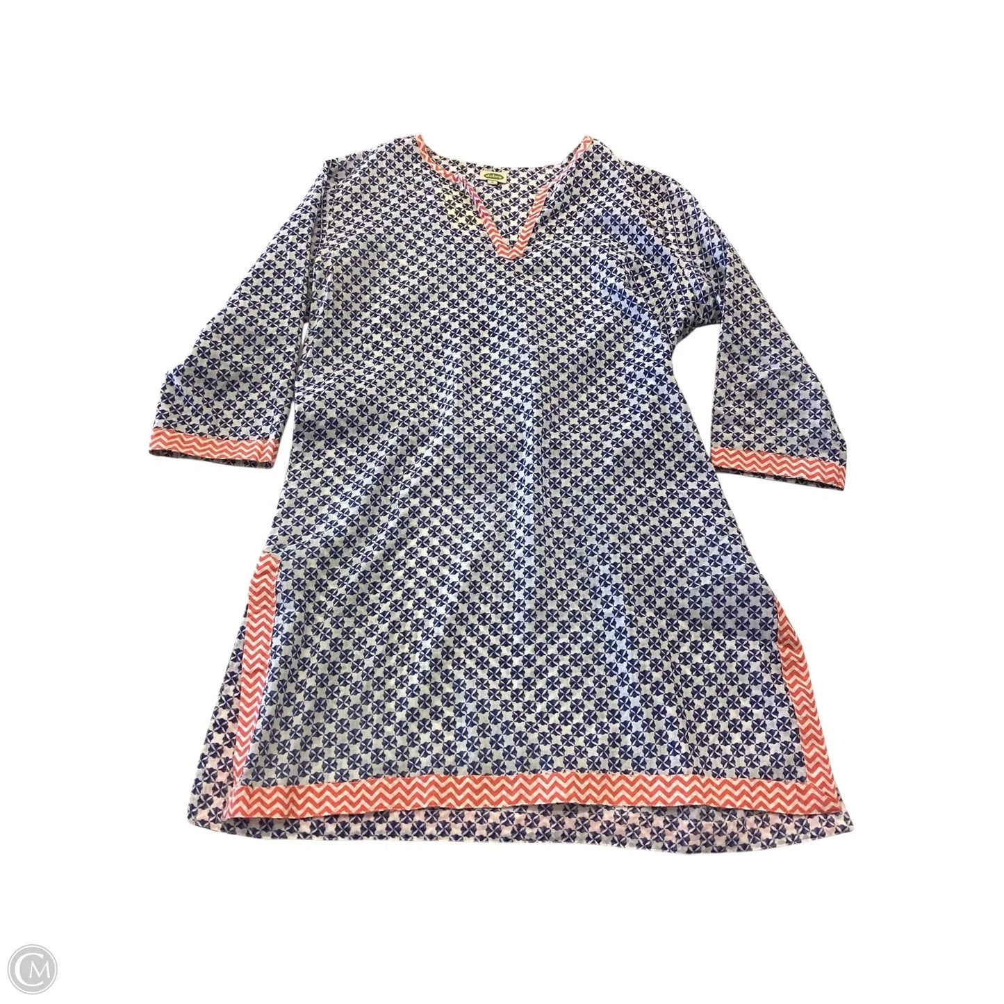 Top 3/4 Sleeve By Clothes Mentor In Blue & Pink, Size: S