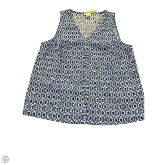 Top Sleeveless By J. Crew In Blue & White, Size: S