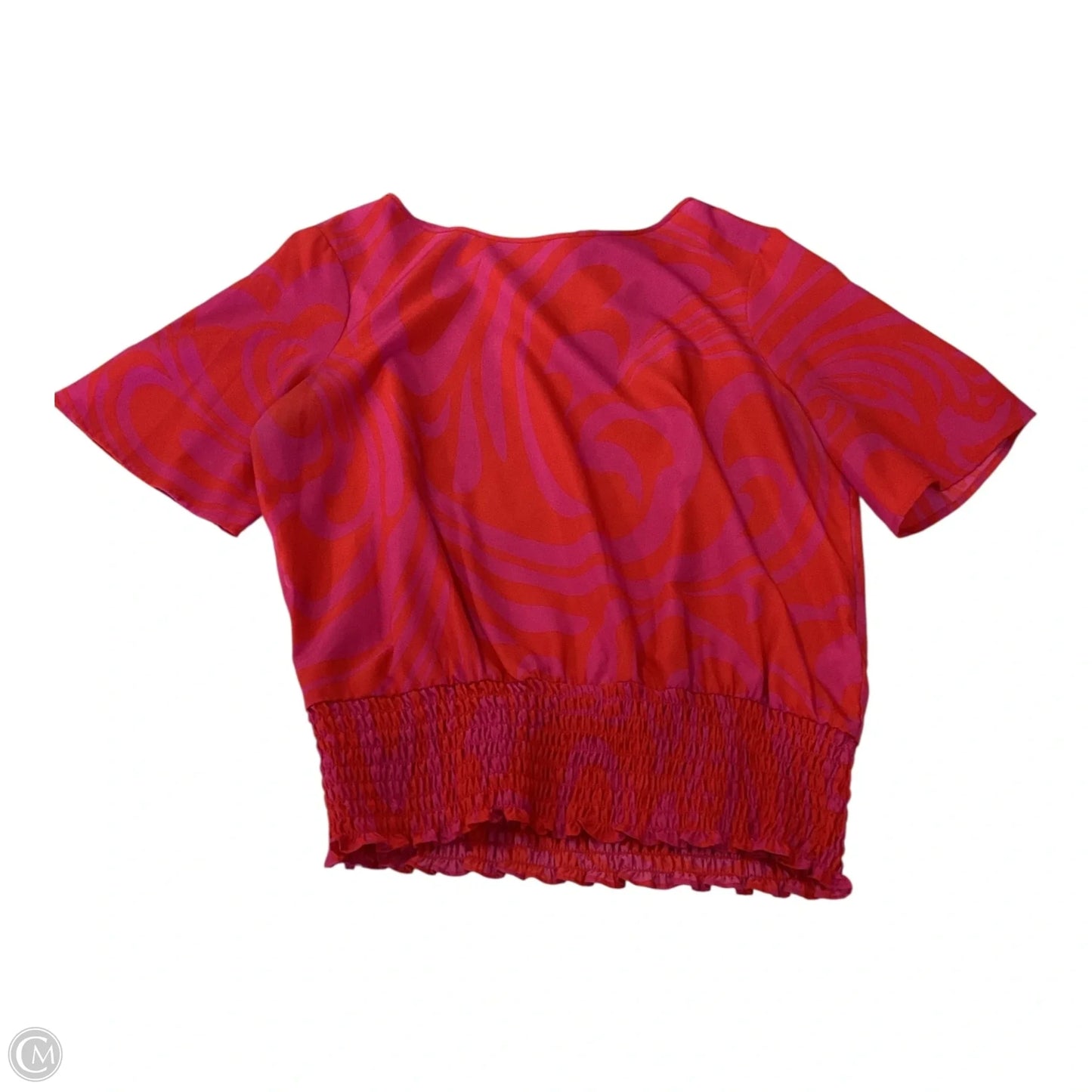Top Short Sleeve By Michael By Michael Kors In Pink & Red, Size: M