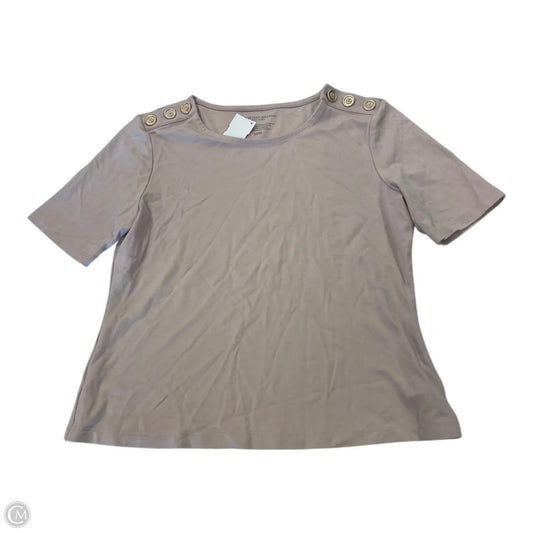 Top Short Sleeve By Christian Siriano In Beige, Size: M