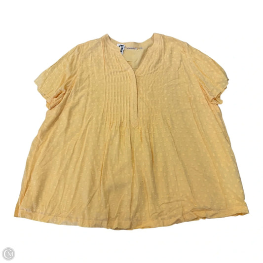 Top Short Sleeve By Soft Surroundings In Yellow, Size: 3x