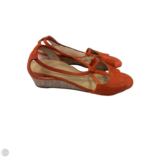 Sandals Heels Wedge By Nurture In Orange, Size: 8