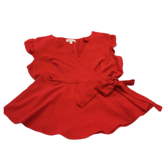 Top Sleeveless By Monteau In Red, Size: Xl