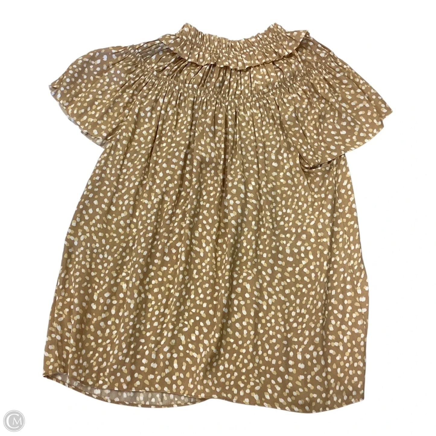 Top Short Sleeve By Cupcakes And Cashmere In Tan, Size: Xs