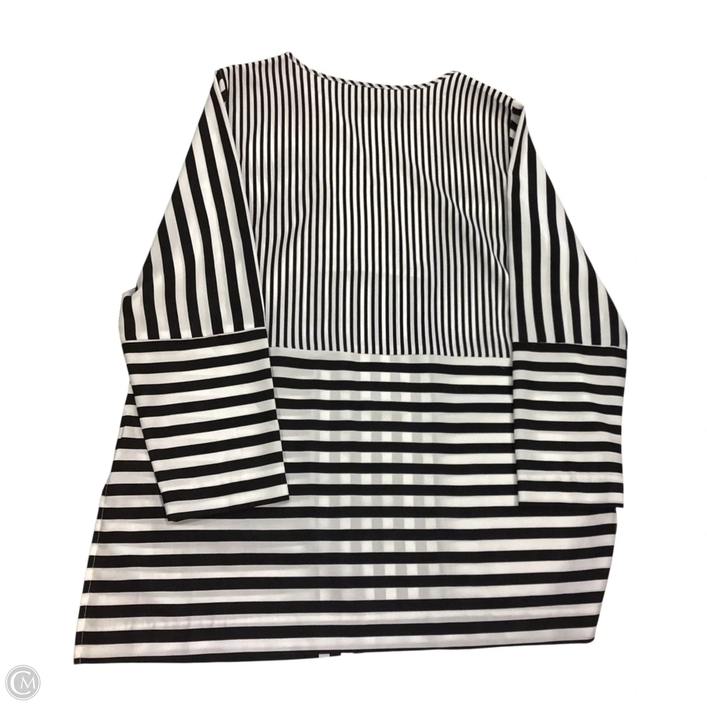 Top Long Sleeve By Chicos In Black & White, Size: 2