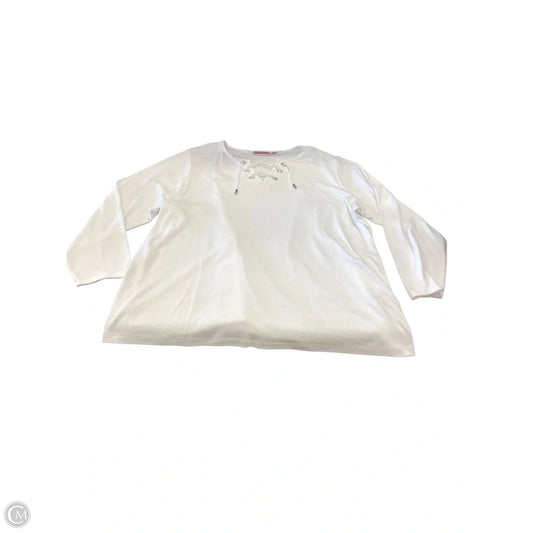 Top Long Sleeve By Quaker Factory In White, Size: 3x