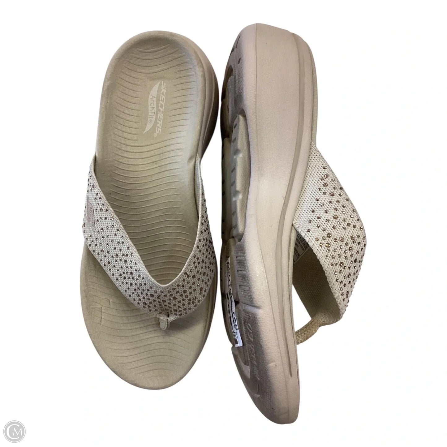 Sandals Flip Flops By Skechers In Tan, Size: 7