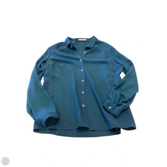 Top Long Sleeve By Tahari By Arthur Levine In Teal, Size: Xl