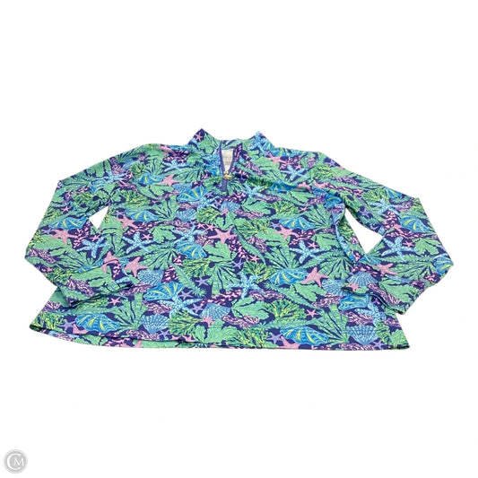 Athletic Top Long Sleeve Collar By Cmc In Multi-colored, Size: L