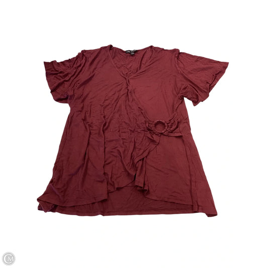 Top Short Sleeve By Lane Bryant In Maroon, Size: 1x