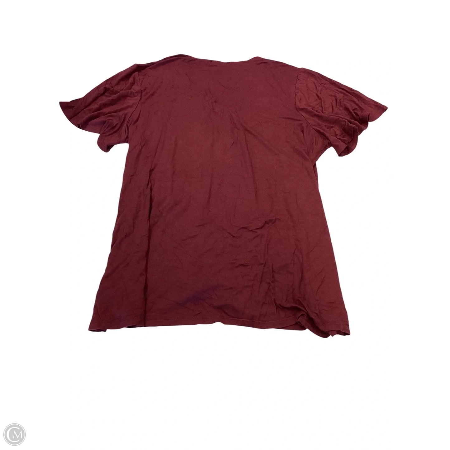 Top Short Sleeve By Lane Bryant In Maroon, Size: 1x