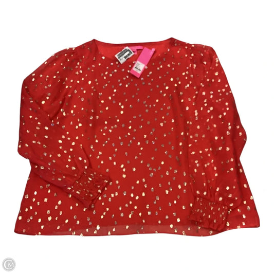 Top Long Sleeve Designer By Lilly Pulitzer In Red, Size: Xl