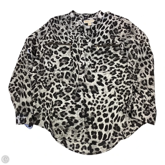 Top Long Sleeve By Michael By Michael Kors In Animal Print, Size: Xl