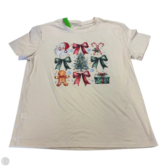 Top Short Sleeve Basic By Clothes Mentor In Cream, Size: Xxl