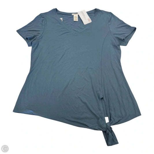 Top Short Sleeve Basic By Matty M In Blue, Size: L