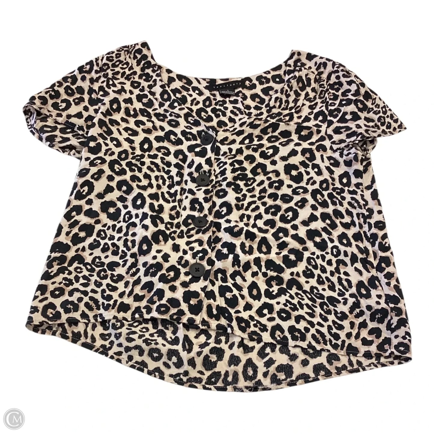 Top Short Sleeve By Sanctuary In Animal Print, Size: S