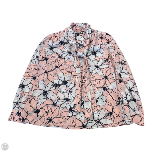 Top Long Sleeve By Banana Republic In Pink & White, Size: Xs