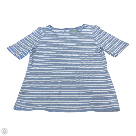 Top Short Sleeve By Croft And Barrow In Blue & White, Size: M