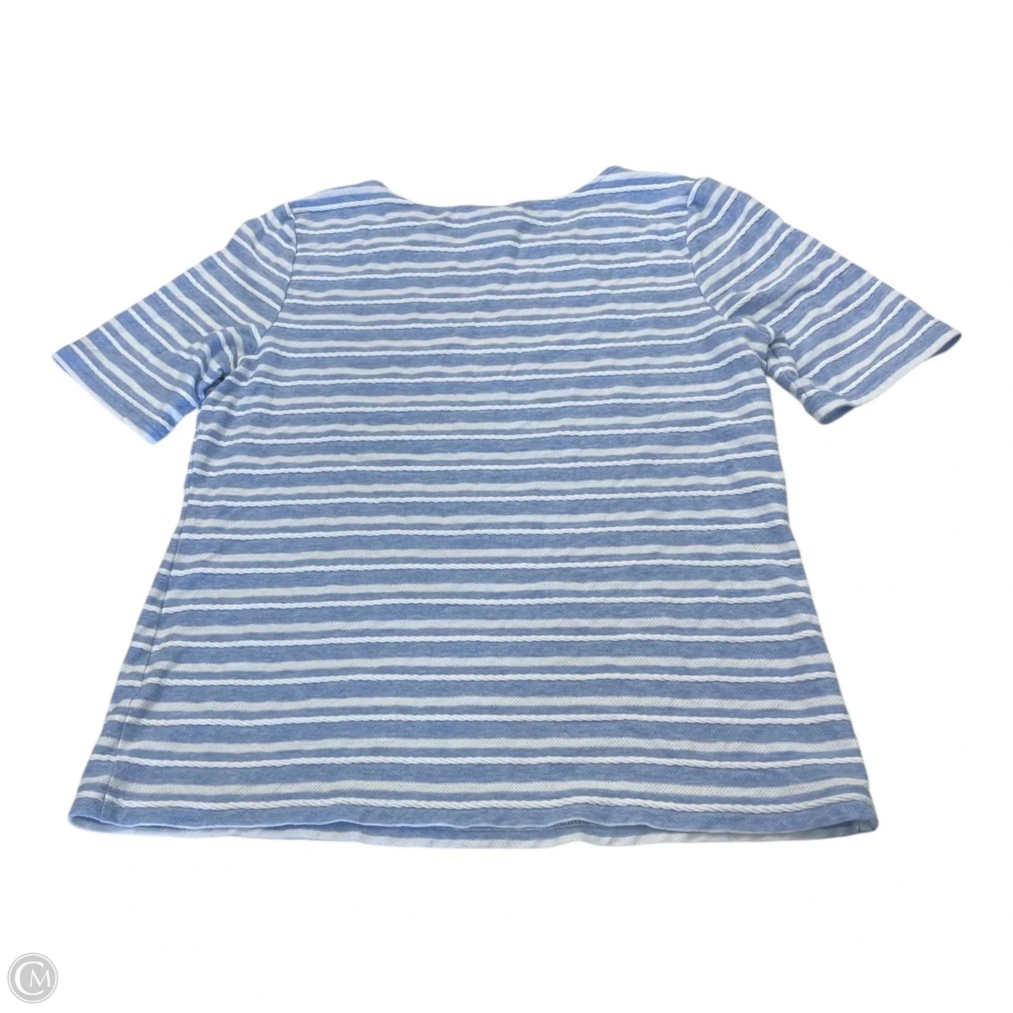 Top Short Sleeve By Croft And Barrow In Blue & White, Size: M