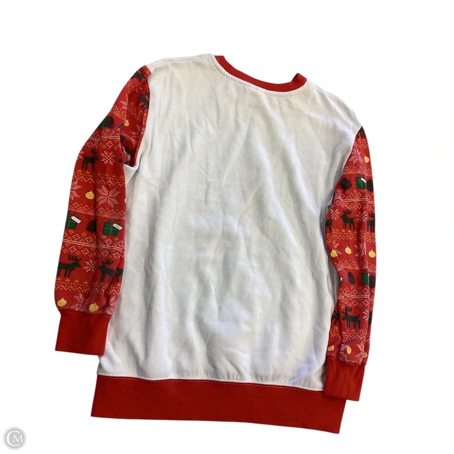 Sweater By Clothes Mentor In Red & White, Size: M