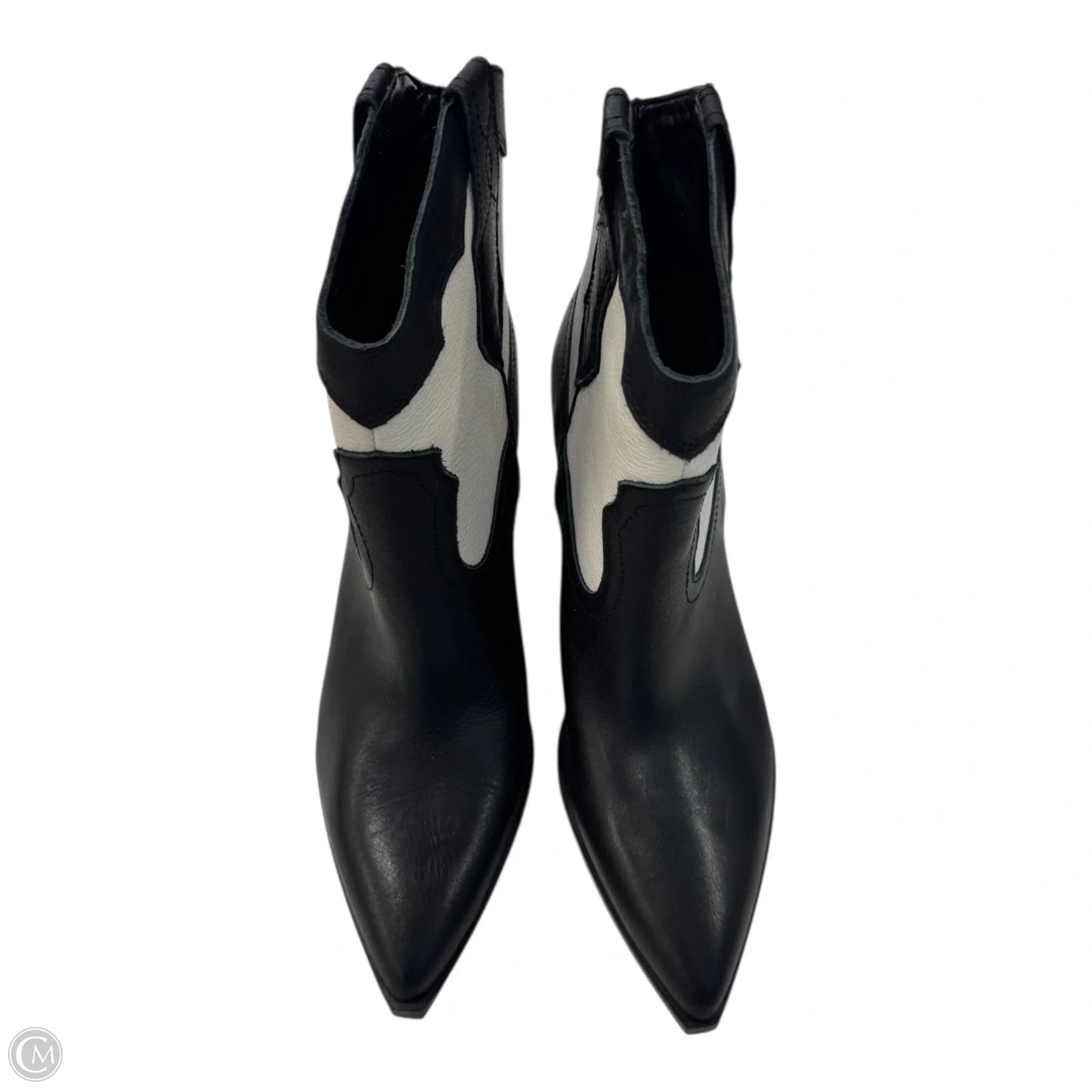 Boots Ankle Heels By Marc Fisher In Black & White, Size: 8