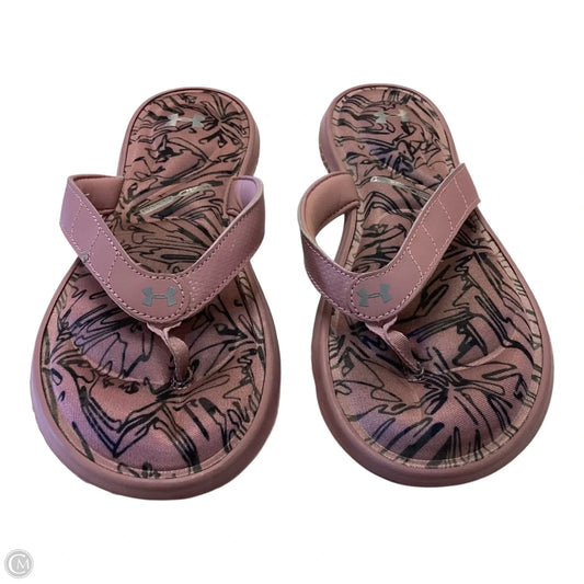 Sandals Flip Flops By Under Armour In Purple, Size: 9