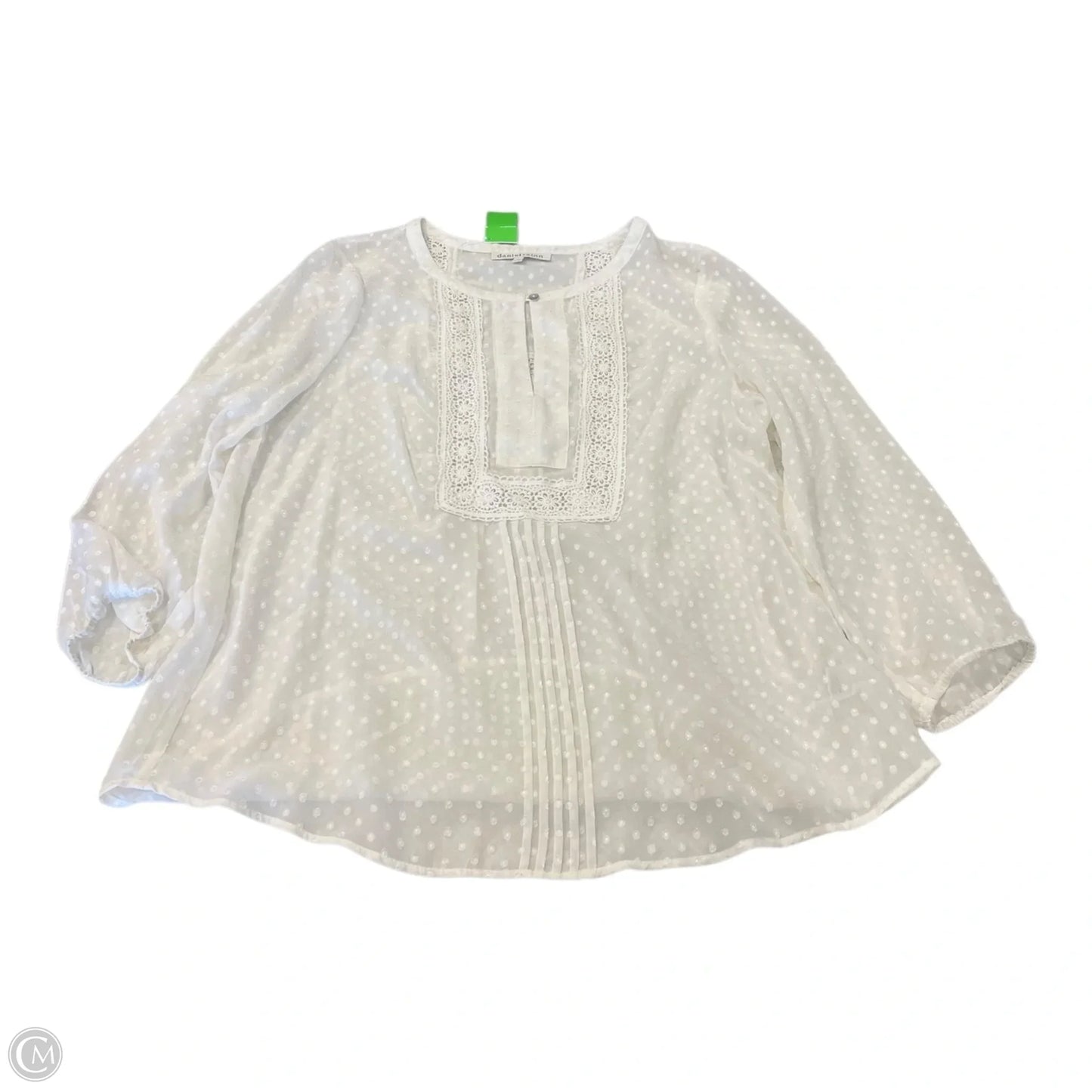 Top 3/4 Sleeve By Daniel Rainn In White, Size: L