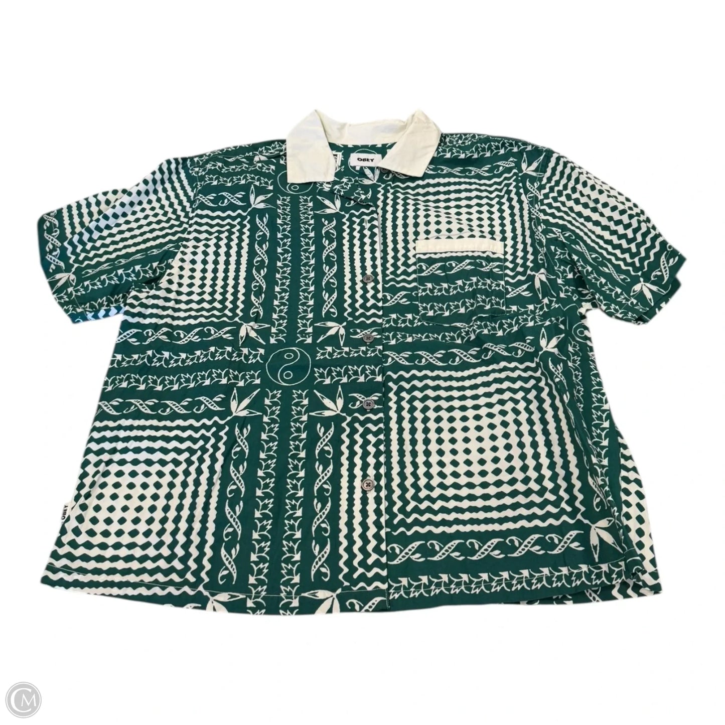 Top Short Sleeve By Cmc In Green, Size: L