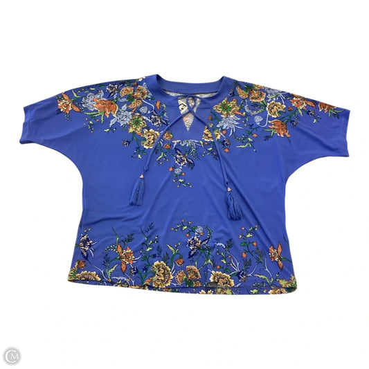 Blouse Short Sleeve By Clothes Mentor In Blue, Size: Sp