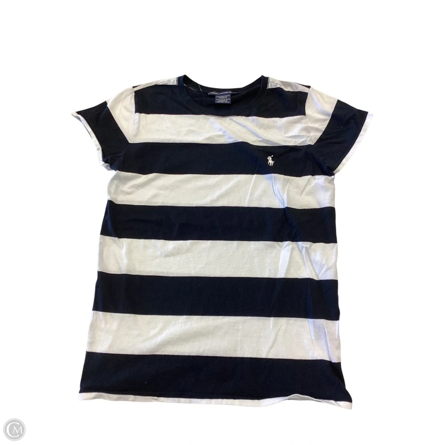 Top Short Sleeve Basic By Ralph Lauren In Striped Pattern, Size: L