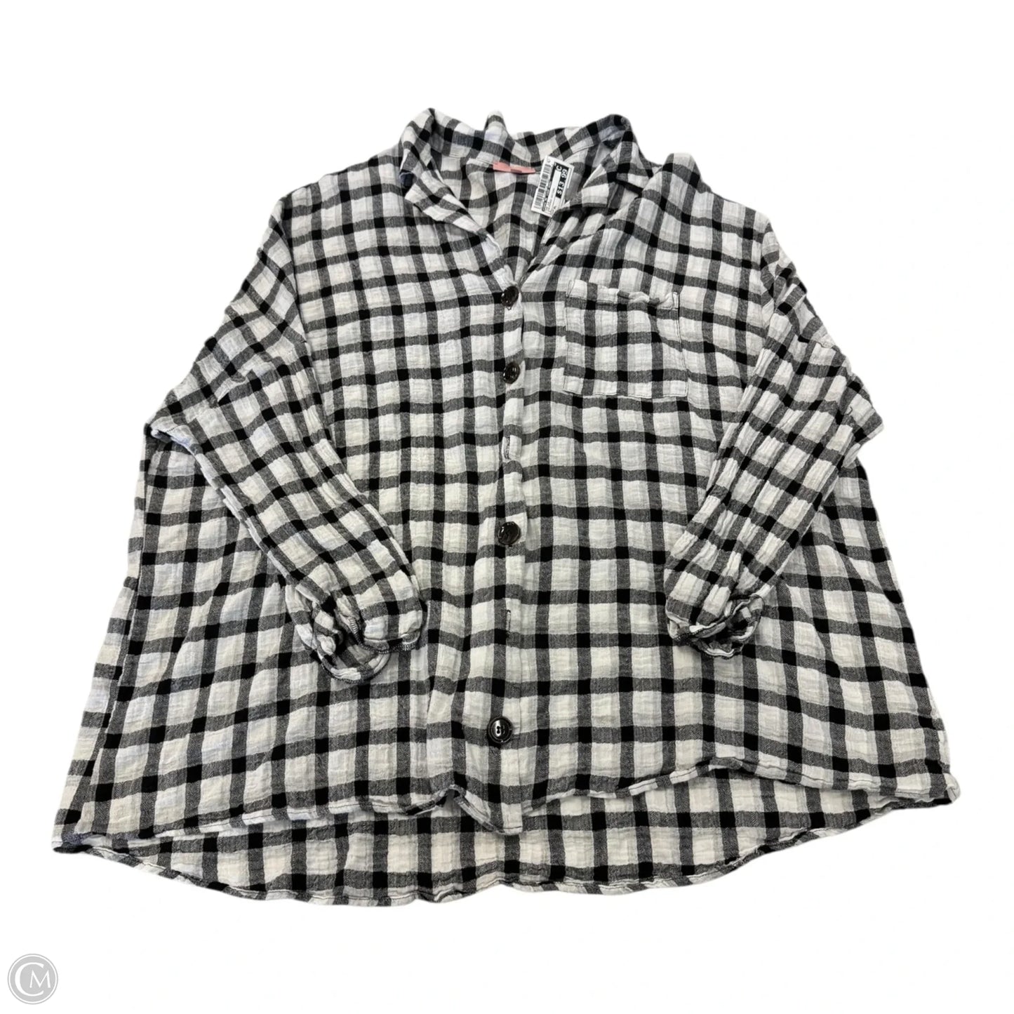 Top Long Sleeve By Show Me Your Mumu In Checkered Pattern, Size: Xl