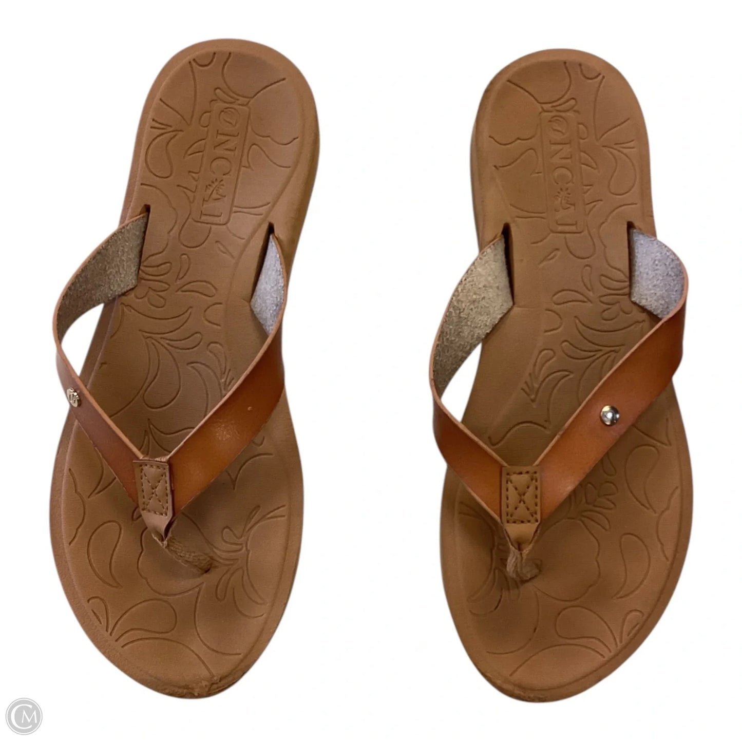 Sandals Flip Flops By Clothes Mentor In Tan, Size: 9.5