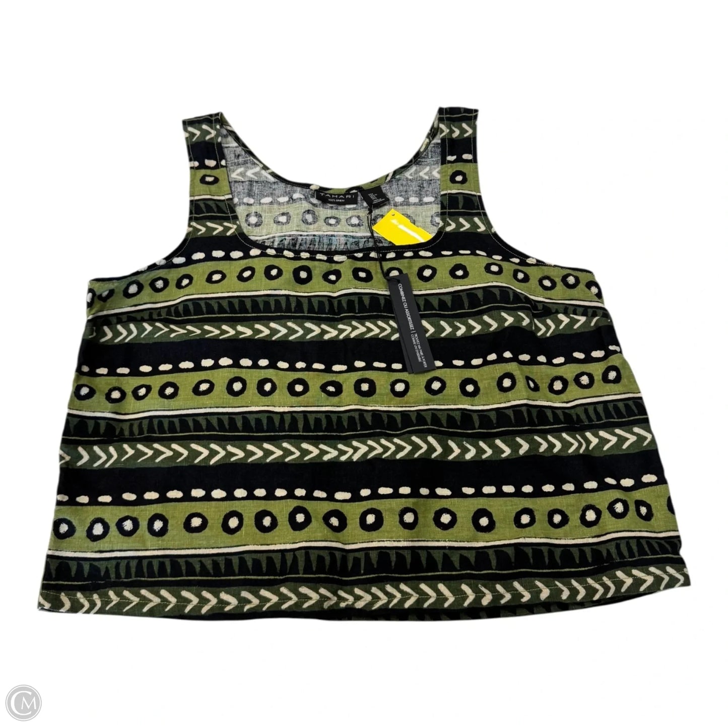 Top Sleeveless By Tahari In Green, Size: L