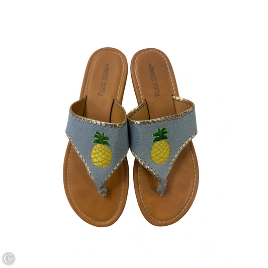 Sandals Flats By Clothes Mentor In Multi-colored, Size: 9