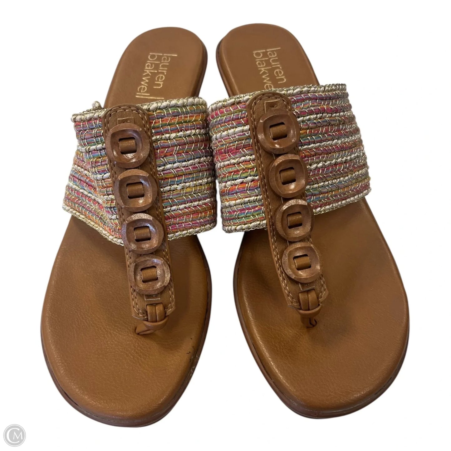 Sandals Heels Wedge By Clothes Mentor In Brown, Size: 7