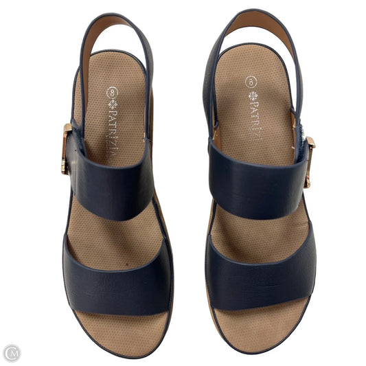 Sandals Heels Wedge By Spring Step In Navy, Size: 8